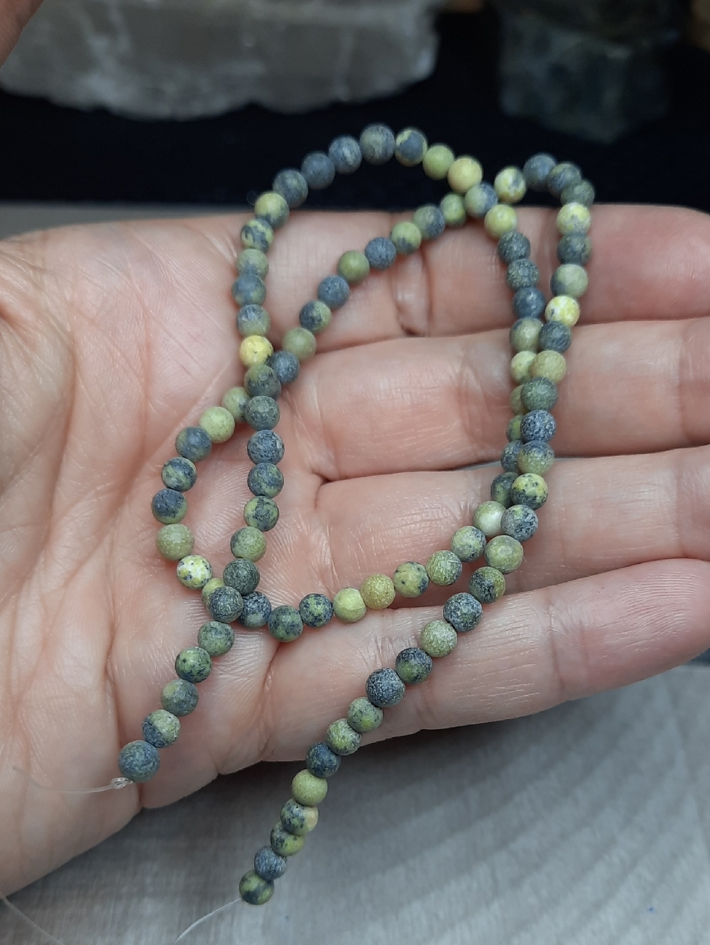 4mm Matte Yellow Serpentine Bead Strand - 15" #1